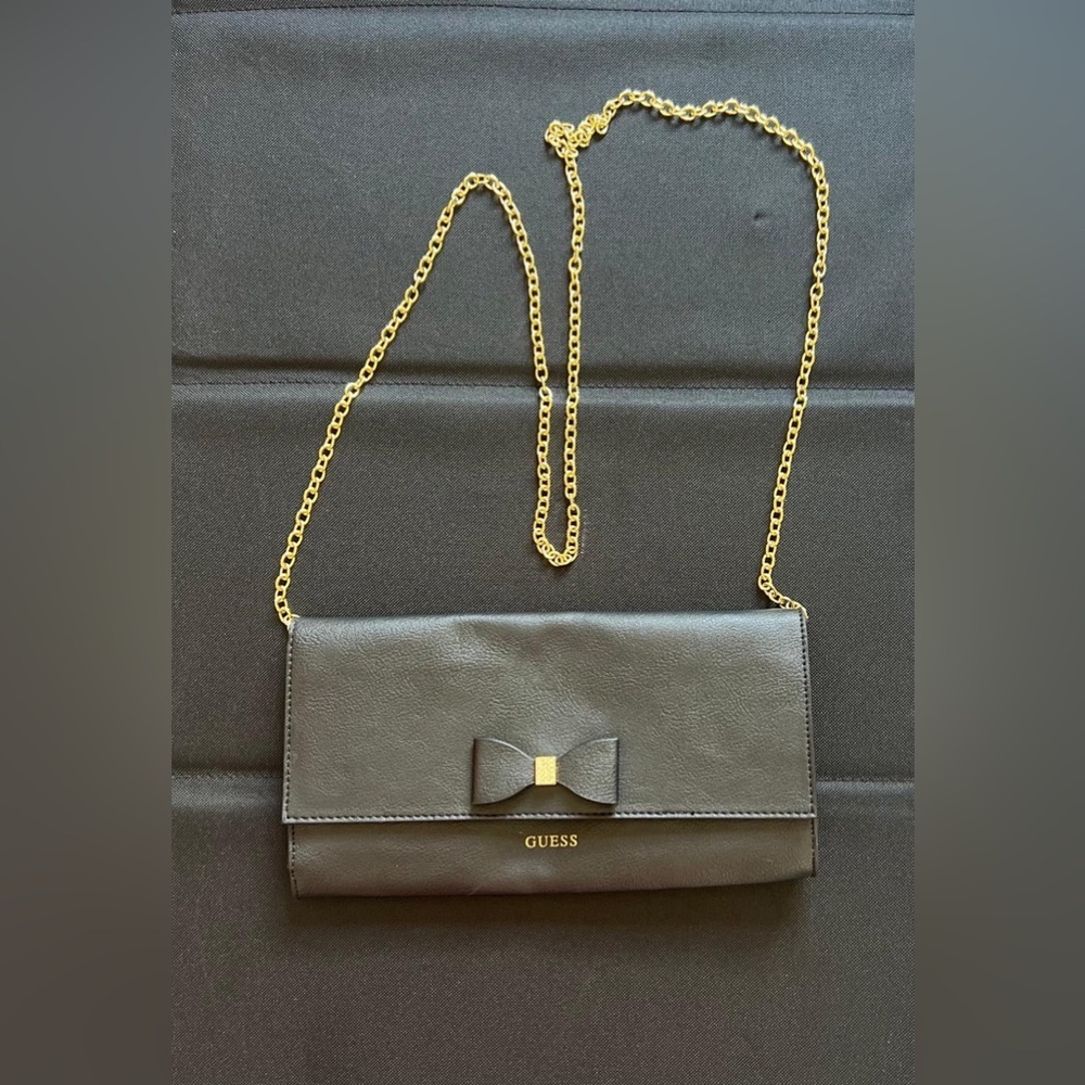 GUESS Black Crossbody Bag with Bow Detail
